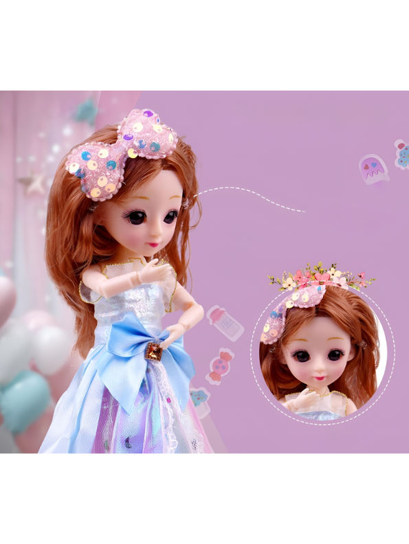 Shining Girl Mini Fashion Doll Set with Donut Purse, Sweet Dress & Accessory Charms - Collectible Gift for Kids NX13114