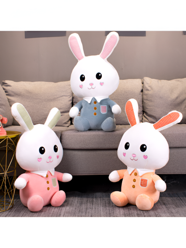 Orange - Fluffy Bunny Plush Toy for Kids | Adorable Soft Toy Cuddly Stuffed Rabbit LMI9548