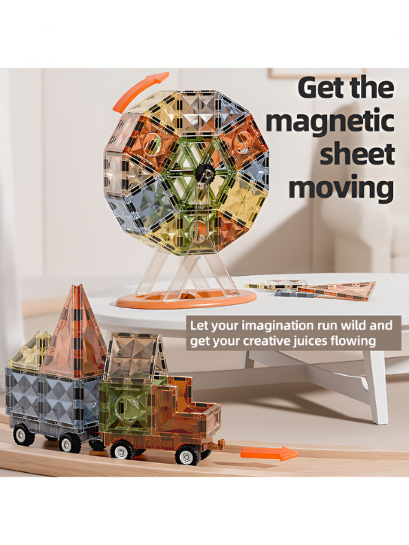 Magic Magnetic Blocks Building Block Set - 48 PCS STEM Tiles & Shapes LEGO Set - Educational Toy for Kids TV2312