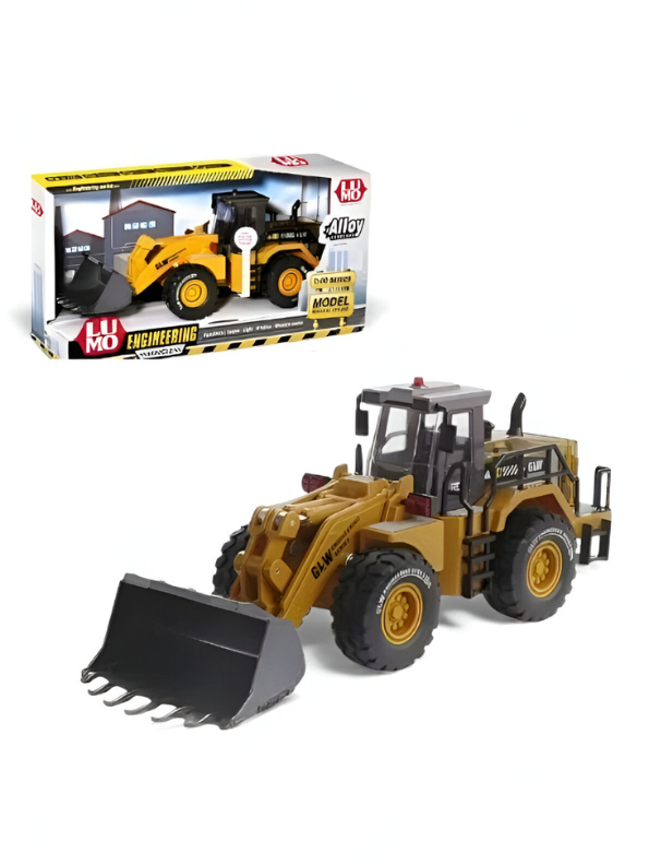 Engineering GL8F Alloy Die-Cast Wheel Loader Construction Vehicle Toy Model with Movable Scoop and Rubber Tires LMI15144