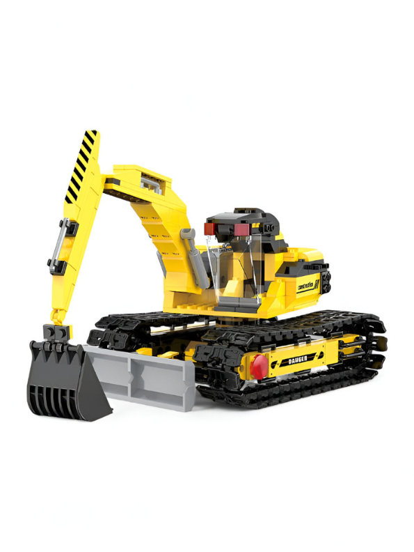 Heavy-Duty Excavator Building Blocks - 367+ PCS COGO TOWN Construction Vehicle LEGO Set - 2-in-1 Model with Figures TV5086