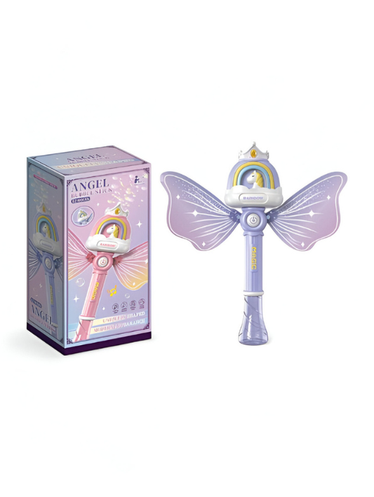 Angel Light Up Bubble Wand Toy for Kids | Flashing LED, lavender Fairy Wings & Music | Great Gift or Party Supply NX15767