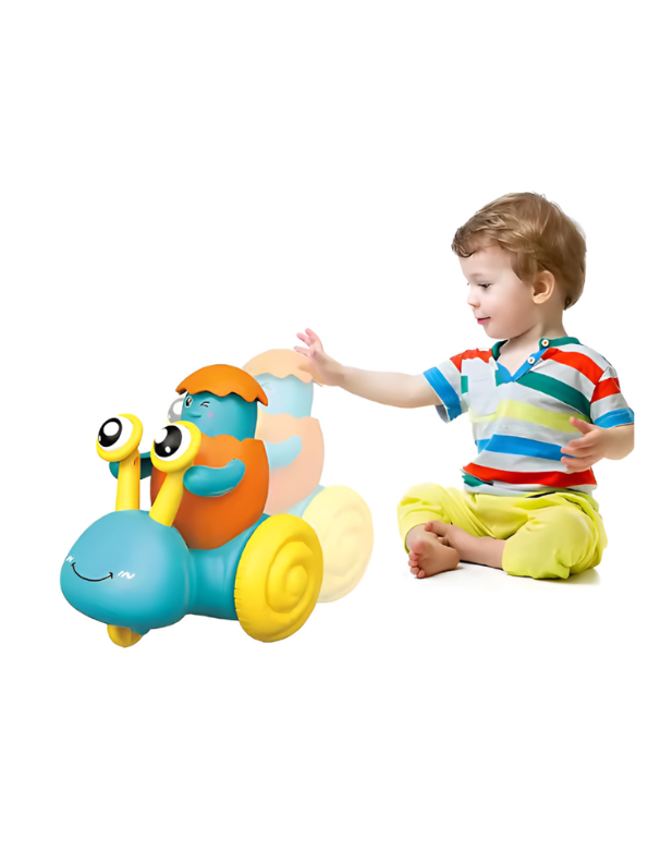 Green - Push and Go Snail Toy with Winking Egg Rider | Rolling Baby & Toddler Motor Skills Toy LMI12712