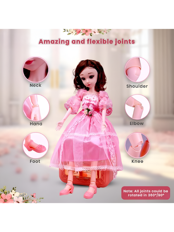 Cute Princess Doll in Elegant Gown for Kids - Fashion Doll Toy for Girls Ages 3-7 LMI10473