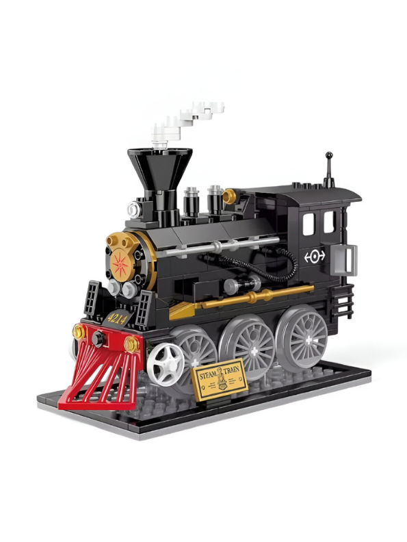 Classic Retro Steam Train LEGO Set | 238 PCS Vintage Locomotive Building Blocks Kit for Kids Ages 6+  TV4747