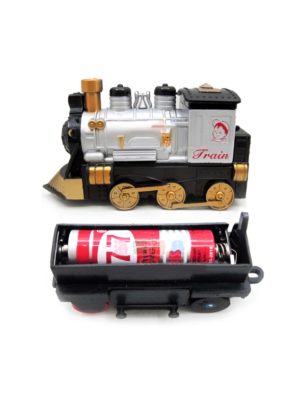 Classic Electric Train Set for Kids with Working Headlight, Realistic Sounds & Smoke - Battery Operated Rail Toys LMI7992