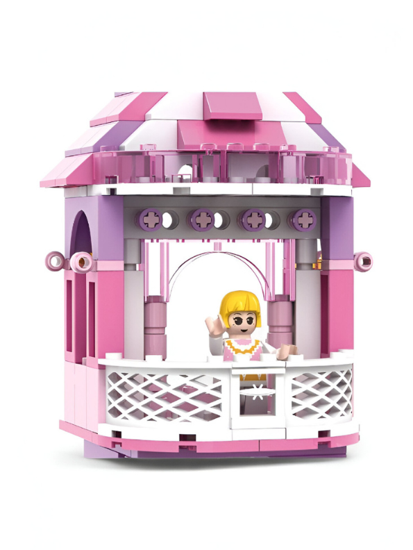 Pink Princess Tower and Horse Building Block Set - 167+ PCS COGO Girl LEGO Set - Castle Playset for Kids Ages 6+ TV5635