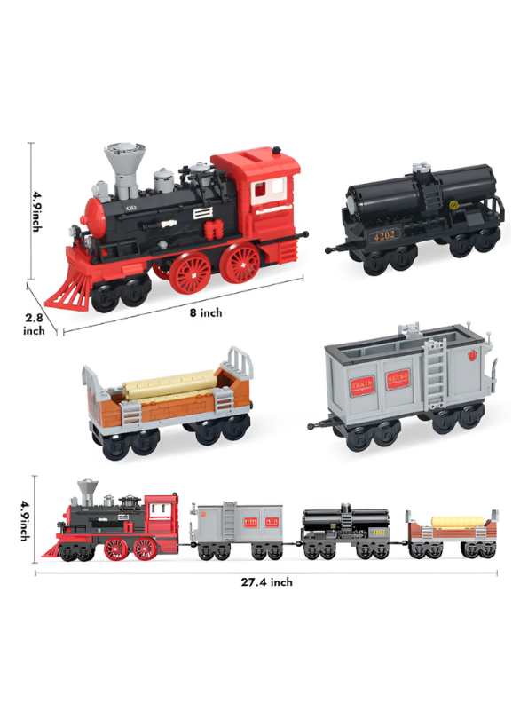 Classic Steam Locomotive Train Building Blocks - 623 PCS LEGO Set - Vintage Railway Model Toy for Collectors and Kids TV5099