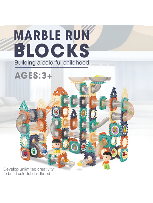 Marble Run Blocks Track Building Block Set - 110 PCS STEM Science Toy LEGO Set - Educational Ball Maze for Kids TV2119