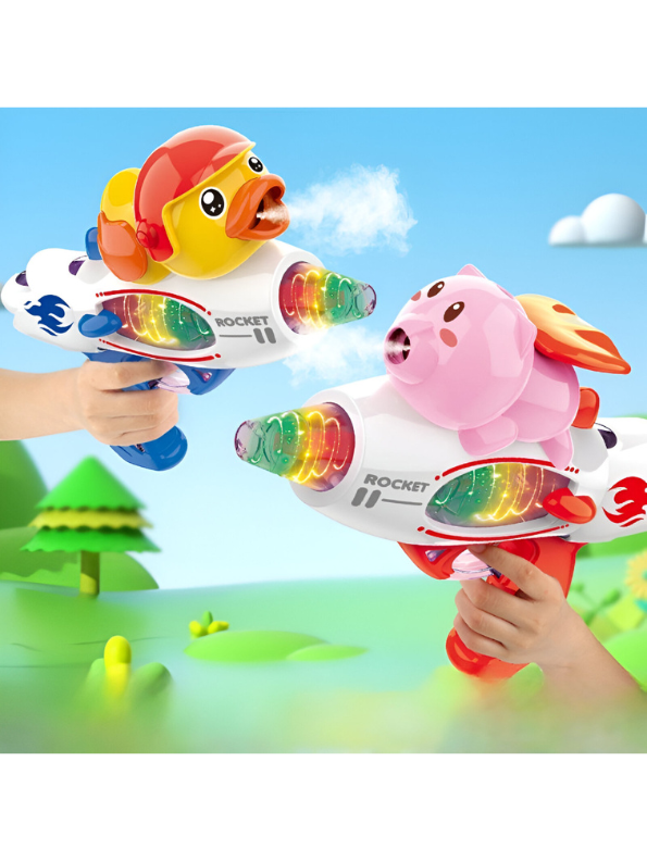 Red Kids Light-Up Duck Rocket Blaster Toy Gun with Flashing LED & Sound NX15807