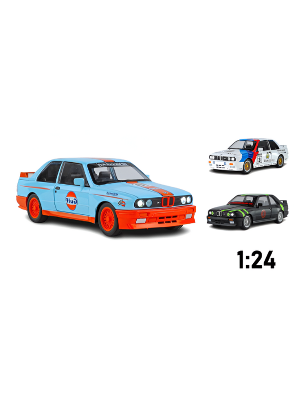Blue - BMW E30 M3 DTM Race Car Diecast Model | Warsteiner Livery 1:24 Scale | Classic Touring Car Collectible LMI15794