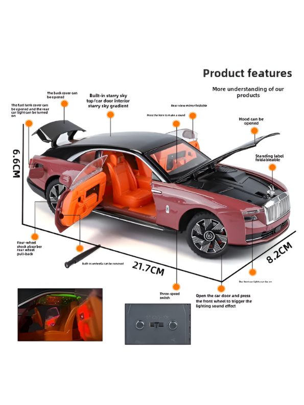 Premium Rolls-Royce Wraith Diecast Model Gift | Detailed Luxury Car Toy with Opening Doors & Hood LMI15802