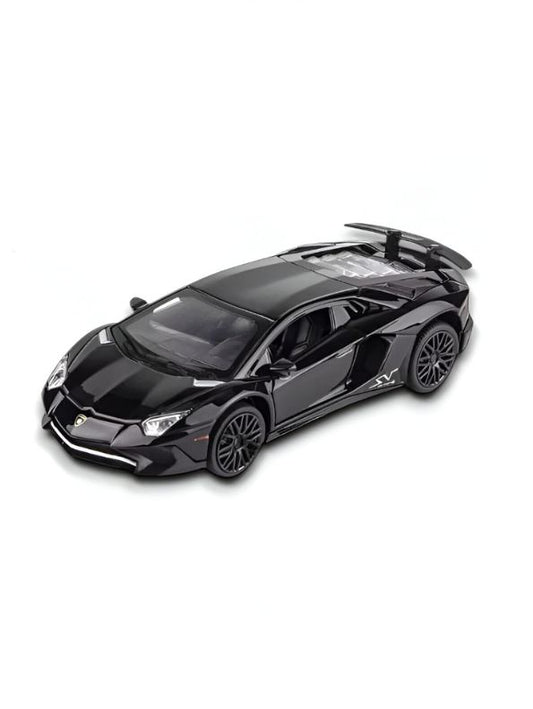 Black - Lamborghini Aventador LP750-4 Diecast Model Car 1:32 Scale – Mini Sports Car Toy for Kids.