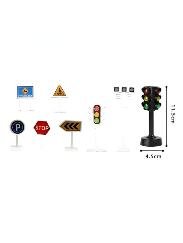 Die-Cast Racing Car and Airplane Model Set for Boys | 10+ Piece Toy Vehicle Playset with Road Signs & Accessories LMI15698