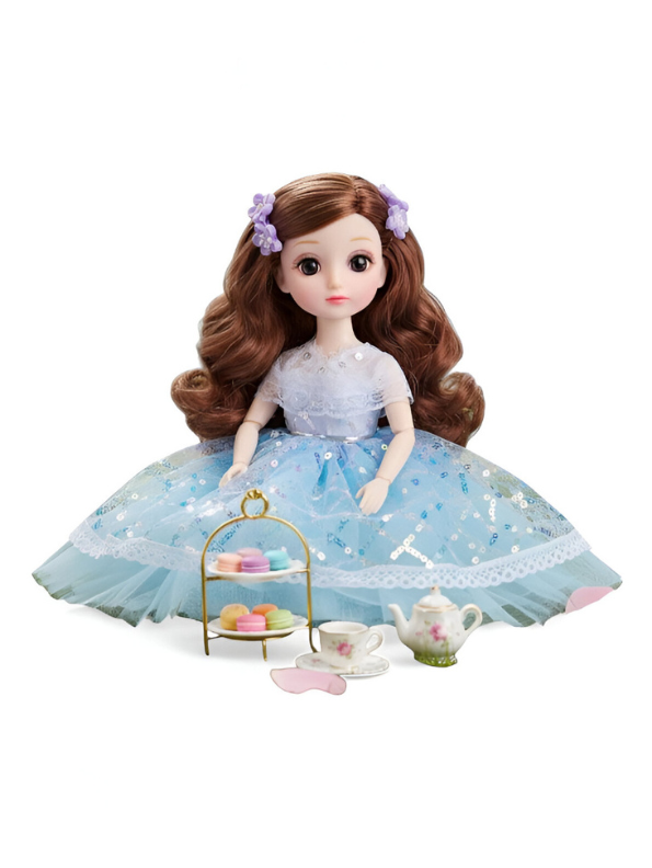 Fashion Doll in Light-Up/Glowing Blue Ball Gown | Binna "A Heavenly Beauty" Doll with Brown Hair LMI14886