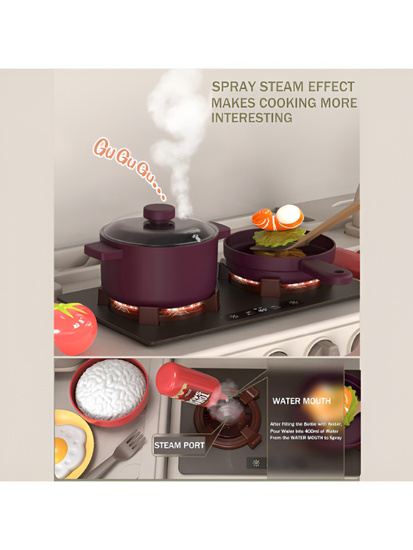 88-Piece Modern Kids Kitchen Playset for Toddlers 3+ | Interactive Pretend Chef Role Play Toy NX15193