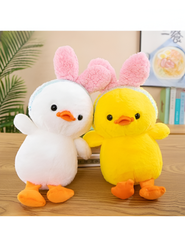 Yellow - Plush Duck Toy with Bunny Ears - Adorable & Soft Toy Duck Stuffed Animal LMI11592
