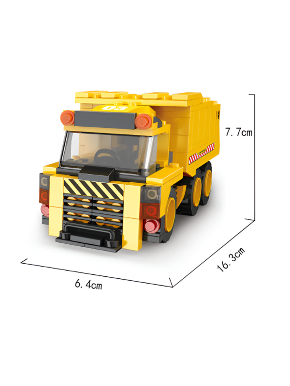 Construction Build Zone Building Block Set - COGO Dump Truck & Drill Vehicle 604 PCS LEGO Set - 3-in-1 Engineering Toy TV5104