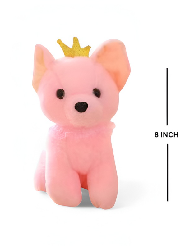 Pink Plush Dog with Gold Crown - Soft Toy for Kids LMI11091