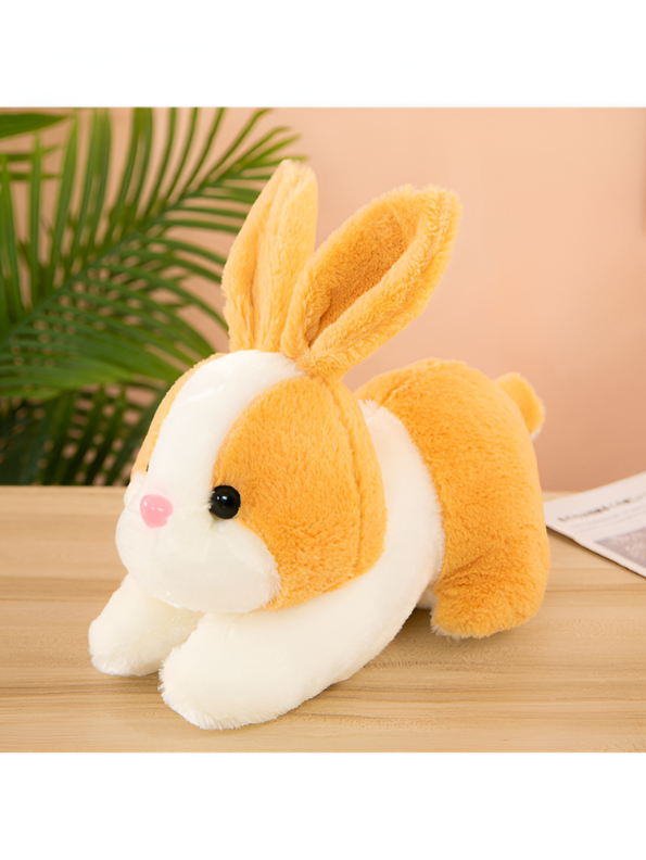 Cute Yellow and White Bunny Stuffed Animal - Cuddly 8" Rabbit Soft Plush Toy for Kids LMI11102