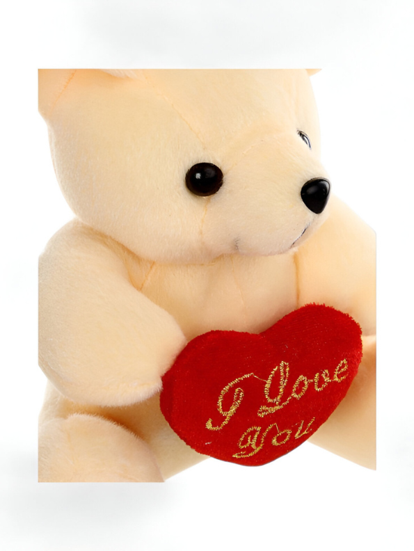 Cute Beige Teddy Bear with Red "I Love You" Heart - Perfect Valentine's Day & Anniversary Gift LMI11922