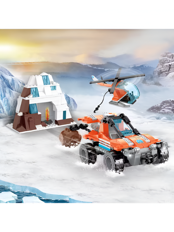 378 PCS Arctic Expedition Building Set with ATV and Rescue Helicopter – Polar Adventure Construction Toy for Kids TV5083