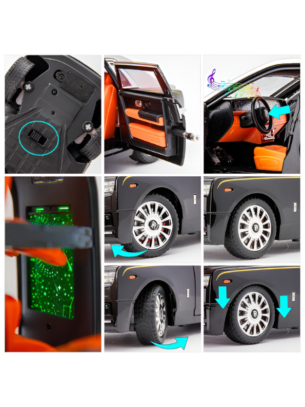 Rolls-Royce Phantom Diecast Model Car 1:18 Scale | Luxury Sedan Toy with Lights & Sound LMI15603