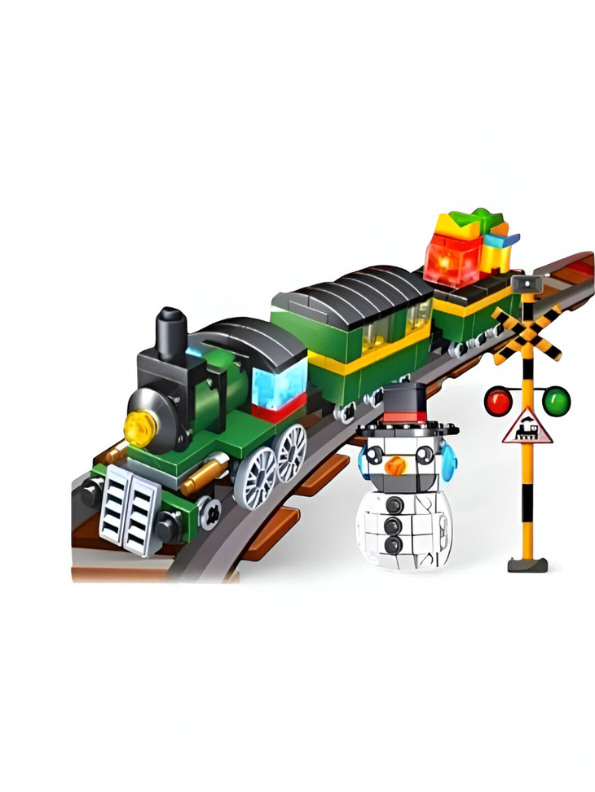 Christmas Train Building Block Set - 321 PCS Holiday Steam LEGO Set - Seasonal Decoration & Kids' Toy TV5186