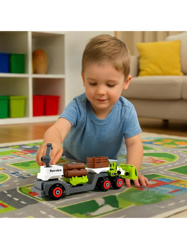 DIY Take-Apart Logging Truck Toy Set with Screwdriver & Crane | Build & Play Construction Vehicle | Educational STEM Toy for 3+ TV1571