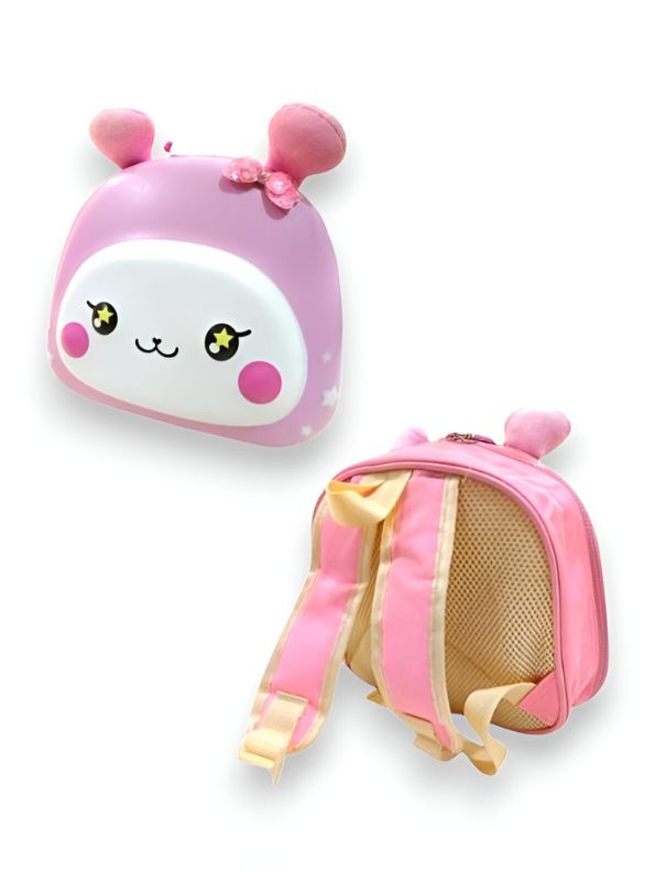 Cute Pink Bunny Backpack for Girls | Kawaii Plush Toddler School Bag | Soft 3D Animal Daycare Backpack