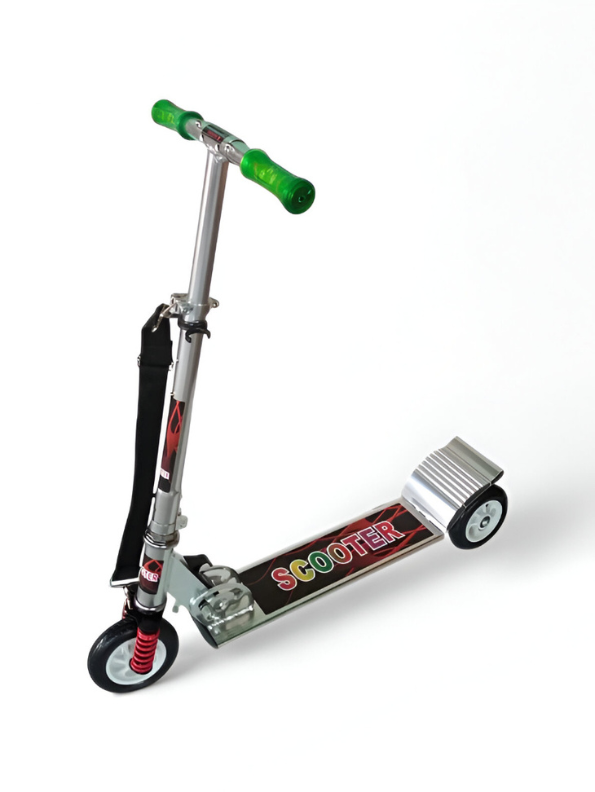 Adjustable Height Hot Rod Themed Kick Scooter | Portable and Foldable Outdoor Ride-On Toy LMI7694