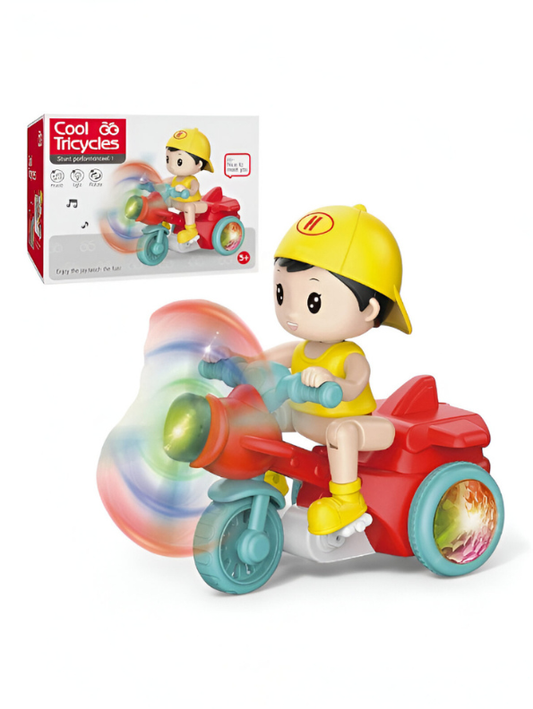 Red Cool Tricycles Stunt Performance Toy with Lights, Music, and Spinning Propeller LMI13969
