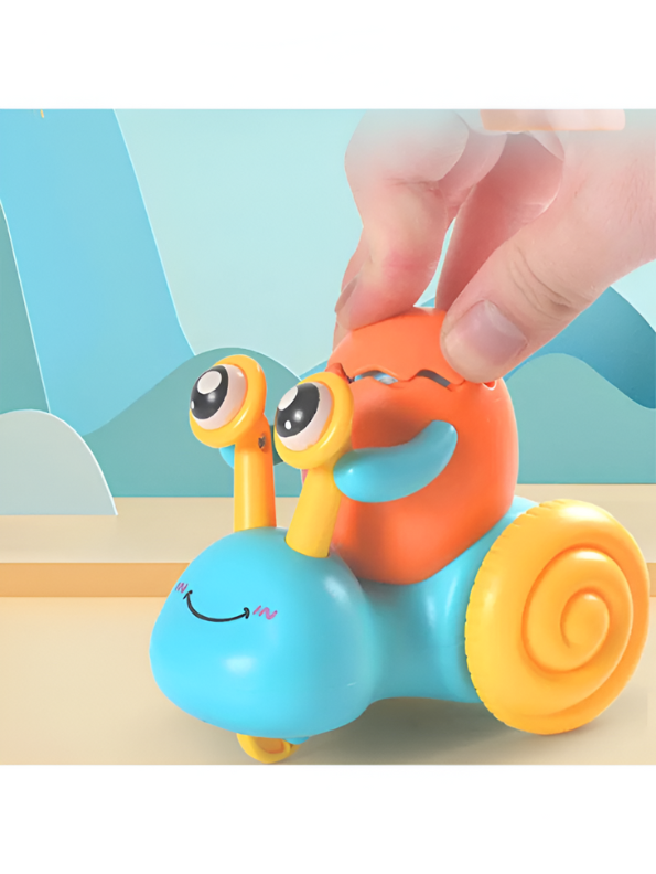 Green - Push and Go Snail Toy with Winking Egg Rider | Rolling Baby & Toddler Motor Skills Toy LMI12712