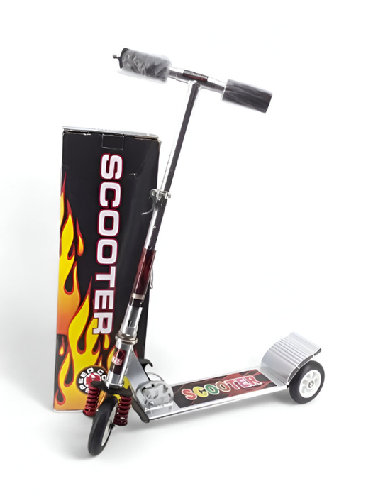 Adjustable Height Hot Rod Themed Kick Scooter | Portable and Foldable Outdoor Ride-On Toy LMI7694