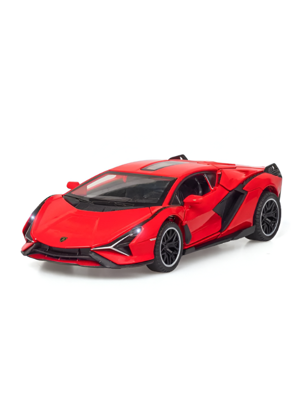 Red - Lamborghini Sián FKP 37 (1:32 Scale) Diecast Toy Car - Pull Back, Open Doors, Lights & Engine Sound LMI15675