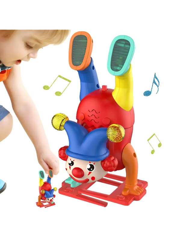 Musical Upside Down Clown Toy for Kids with Handstand Action and Flashing Lights LMI11203