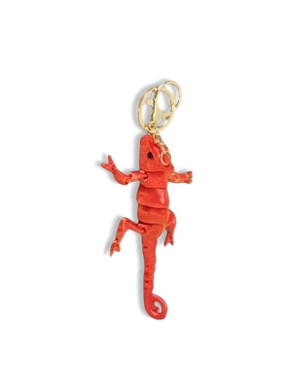 Red - Beaded Chameleon Keychain | Handmade Y2K Retro Lizard Keyring & Bag Charm NOVGBT-50424