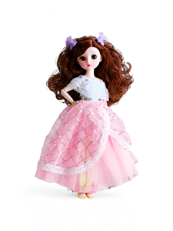 Fashion Doll in Light-Up/Glowing Pink Ball Gown | Binna "A Heavenly Beauty" Doll with Brown Hair LMI14886