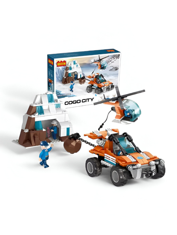 378 PCS Arctic Expedition Building Set with ATV and Rescue Helicopter – Polar Adventure Construction Toy for Kids TV5083