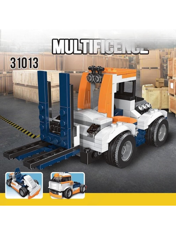 Forklift Truck Building Block Set - 222+ PCS MULTIFICENCE LEGO Set - Construction Vehicle Toy for Ages 6+ TV5053
