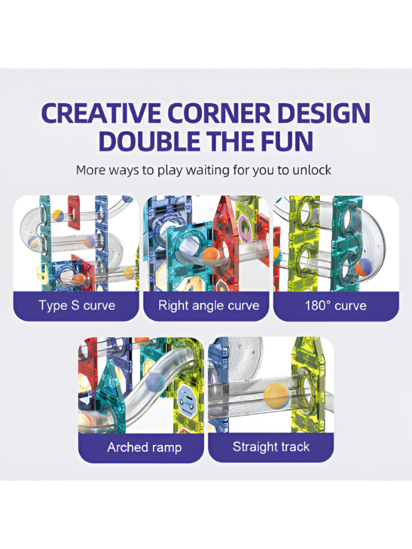 Magic Magnetic Blocks Marble Run Building Block Set - 109 PCS Ferris Wheel & MUSIC TOY LEGO Set - STEM Educational Toy TV1137
