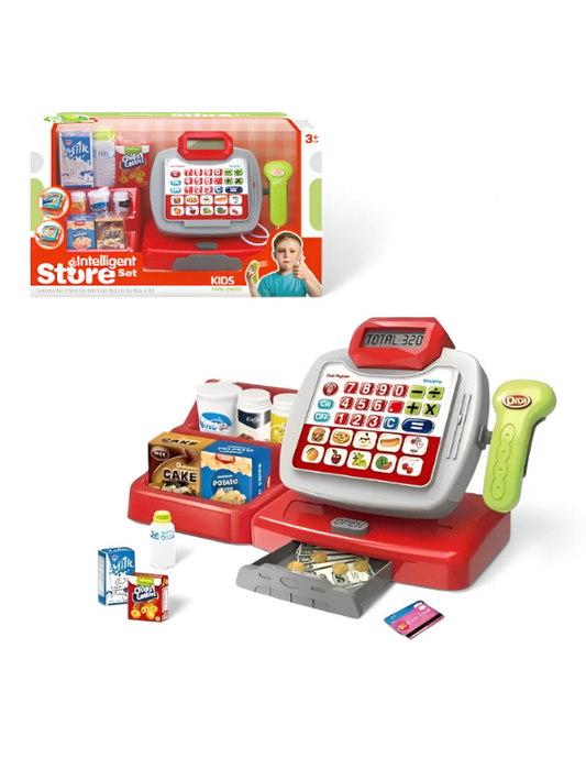 Kids Supermarket Intelligent Store Playset | Toy Cash Register with Working Scanner & Groceries NX15602