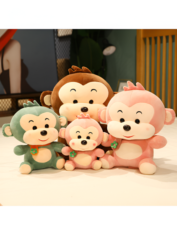 Happy Brown Monkey Plush Toy | Cuddly Stuffed Animal Soft Toy For Kids LMI14144