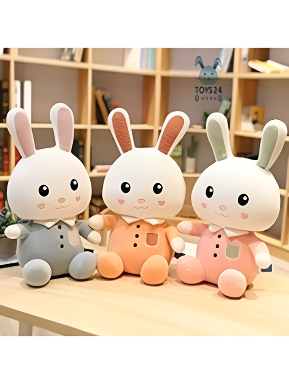 Orange - Fluffy Bunny Plush Toy for Kids | Adorable Soft Toy Cuddly Stuffed Rabbit LMI9548