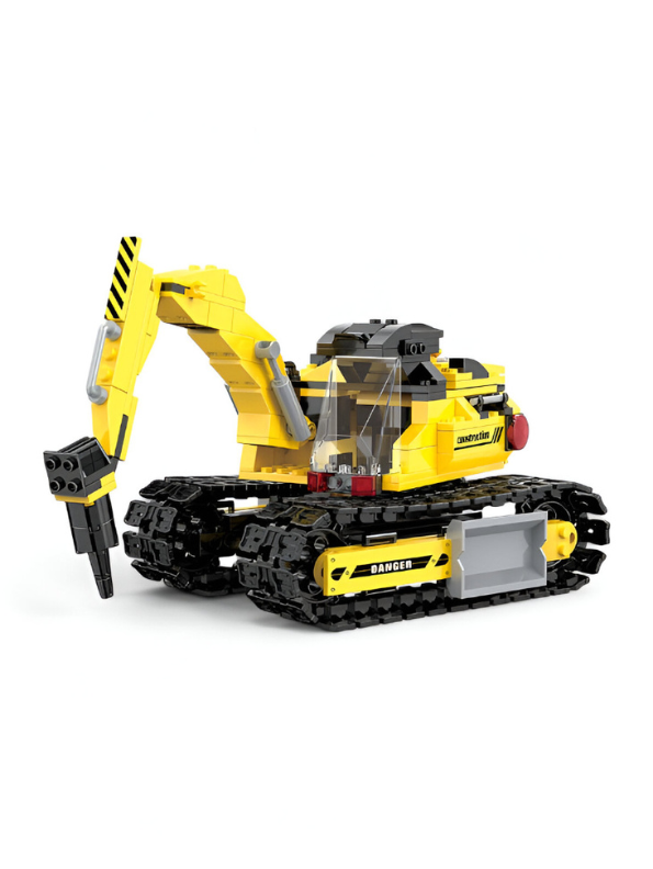 Heavy-Duty Excavator Building Blocks - 367+ PCS COGO TOWN Construction Vehicle LEGO Set - 2-in-1 Model with Figures TV5086