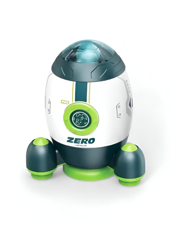 "ZERO" Space Capsule Building Kit | White & Green Rocket Pod Model Toy LMI12604
