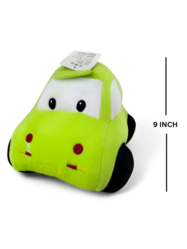 Green - Plush Stuffed Race Car Toy for Kids | Soft Toy & Cuddly Car Pillow | Nursery Decor Gift LMI14172
