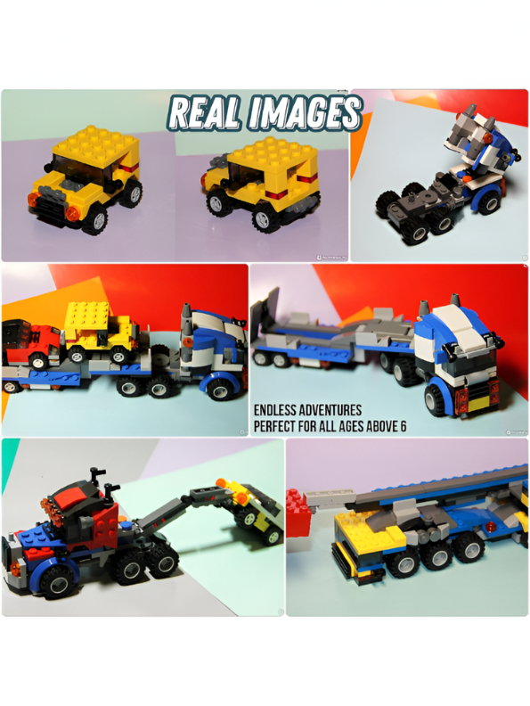 “3-in-1 Transporter Building Brick Set – 264-Piece Educational Construction Toy for Kids 6+ | Architect-Style LEGO Alternative” TV5738