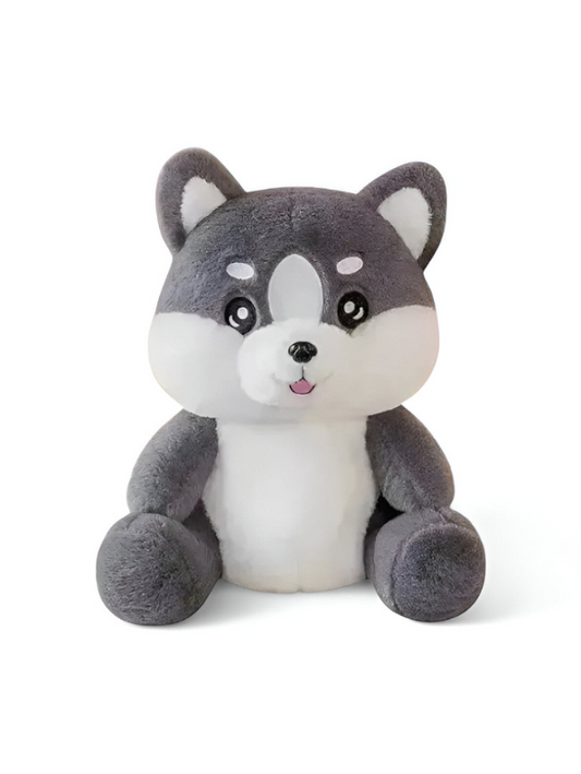 Grey - Fluffy Shiba Inu Puppy Plush - Huggable & Super Soft Toy Dog Stuffed Animal for Kids & Adults LMI12510