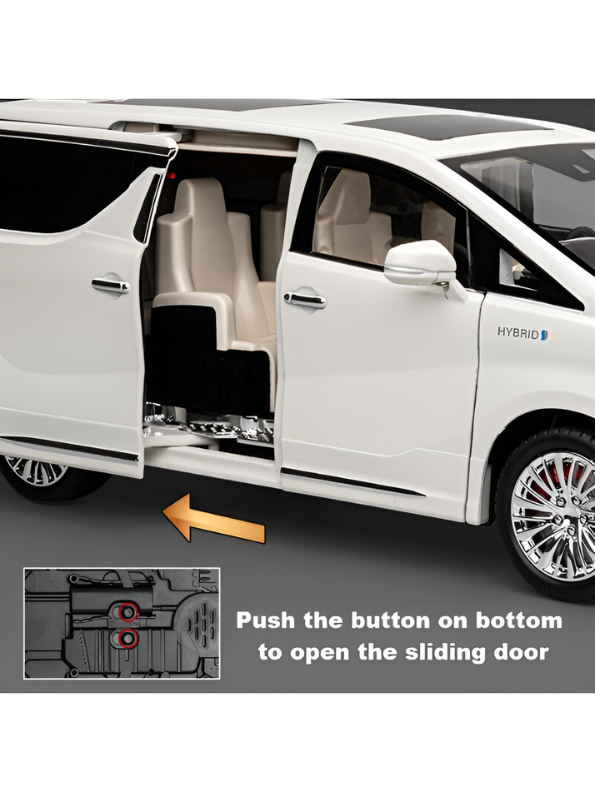 White Toyota Alphard Hybrid Diecast Model Car 1:18 Scale | Premium Luxury MPV Toy for Collectors LMI15768